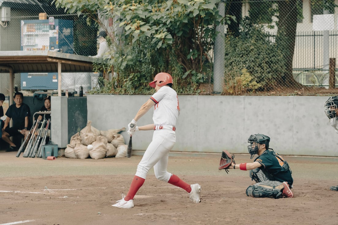 試合中の野球選手