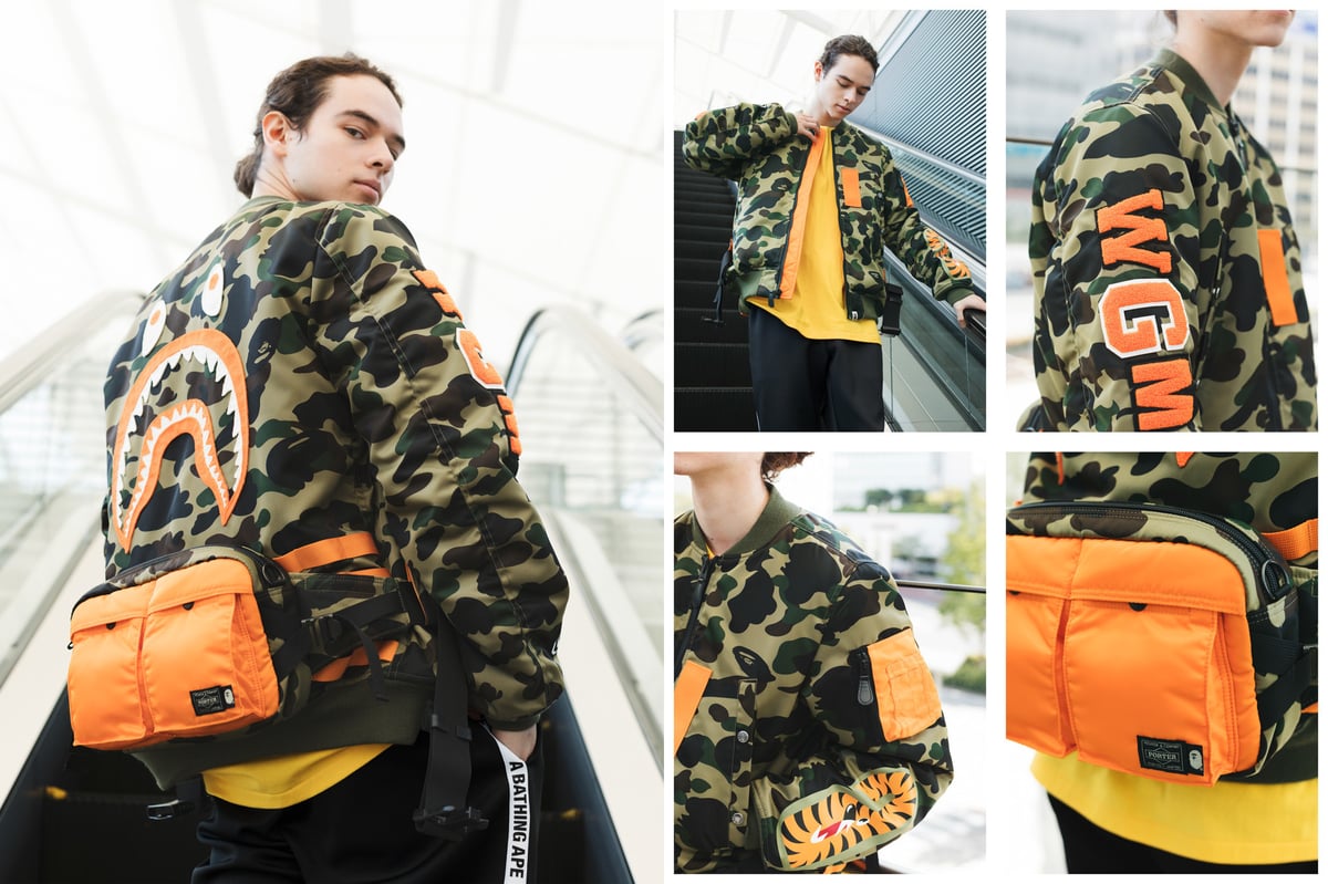 新品購入A BATHING APE × PORTER エイプ×ポーター　ウエストポーチ