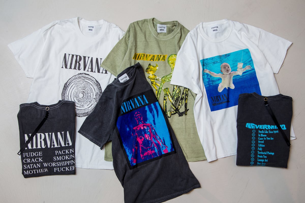 NIRVANAの復刻Tシャツとヴィンテージグッズを販売、数万円の