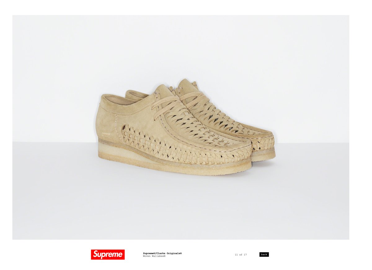 Supreme Clarks Woven Suede Wallabee 9.5