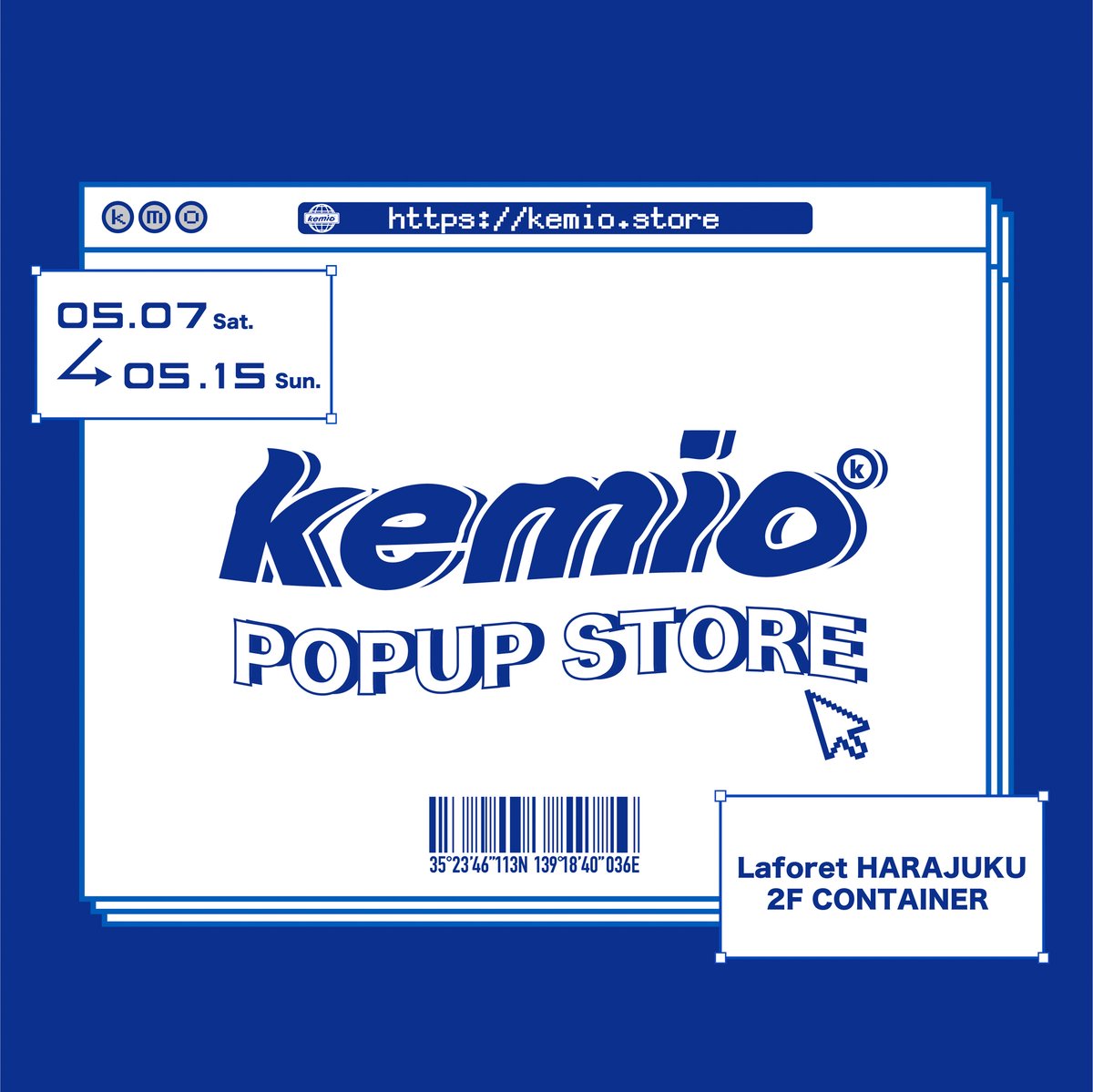「kemio store」ポップアップショップのヴィジュアル