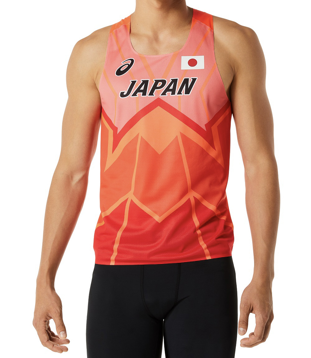 アシックスが製作した陸上競技日本代表の新オフィシャルウェアの着用画像