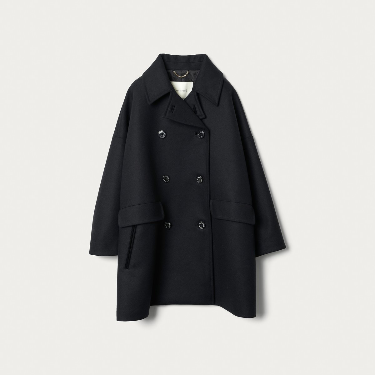 【送料込み】Unaca noir ビッグPコート ホワイトジャケット/アウター
