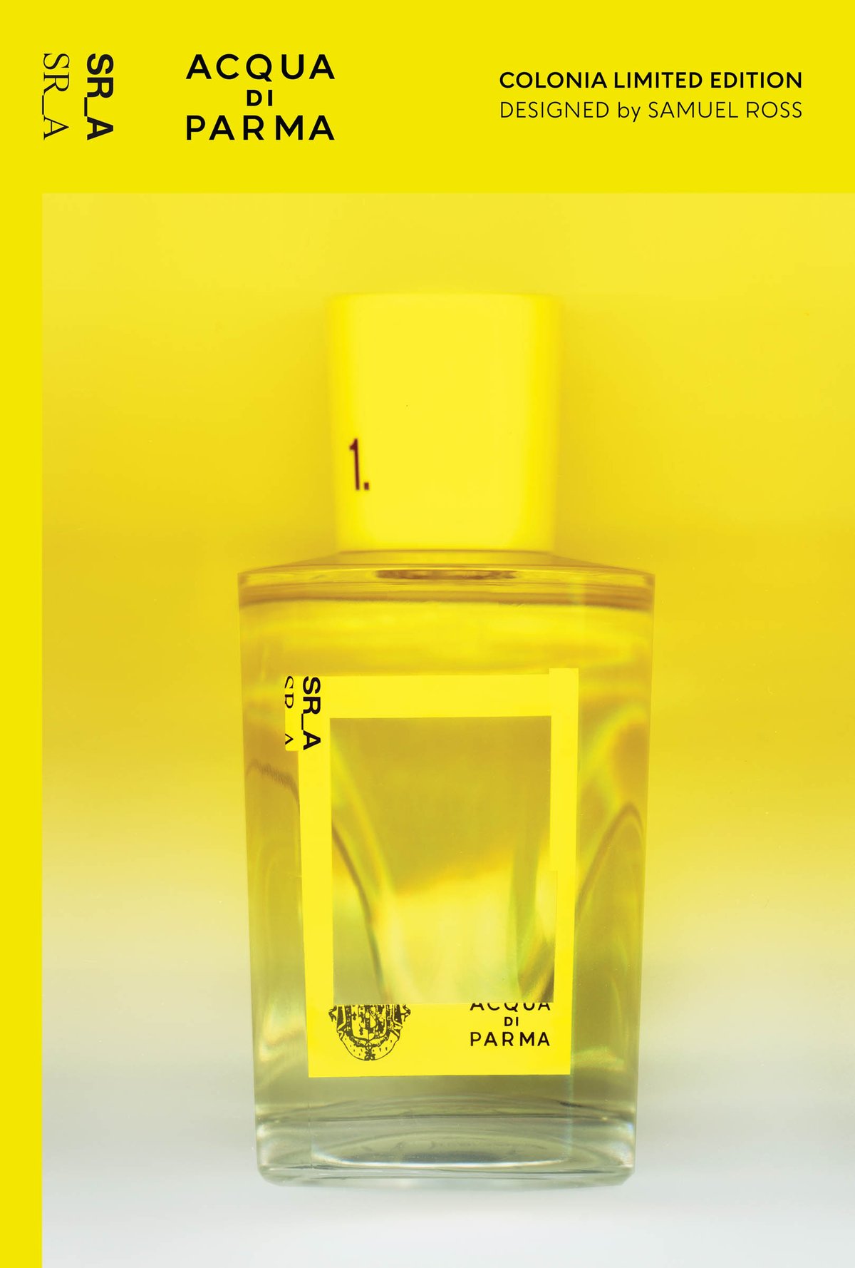 黄色いキャップの香水ボトル