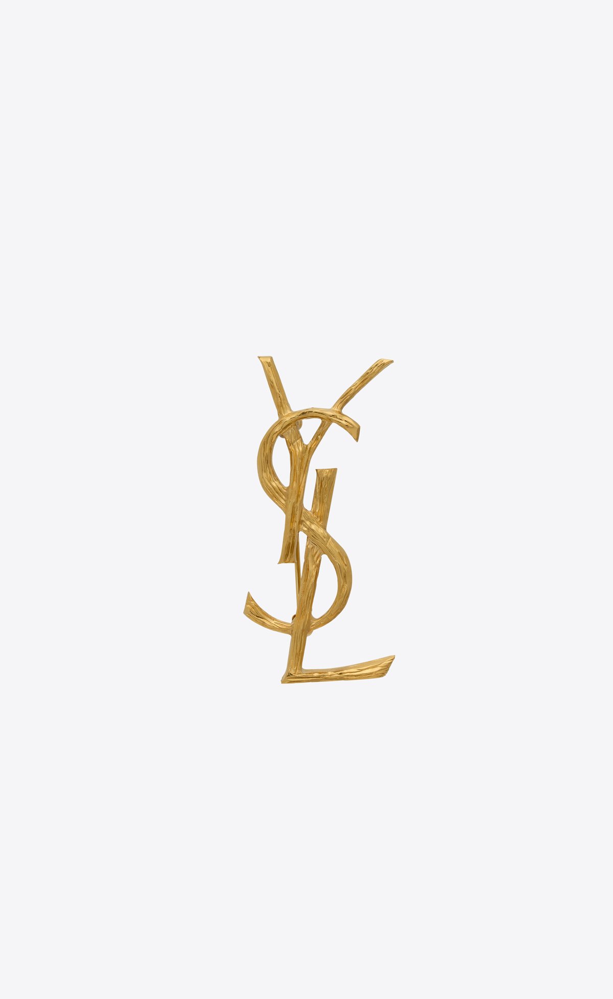 極美品 イヴサンローラン ブローチ カサンドラロゴ YSL ビジュ 刻印-