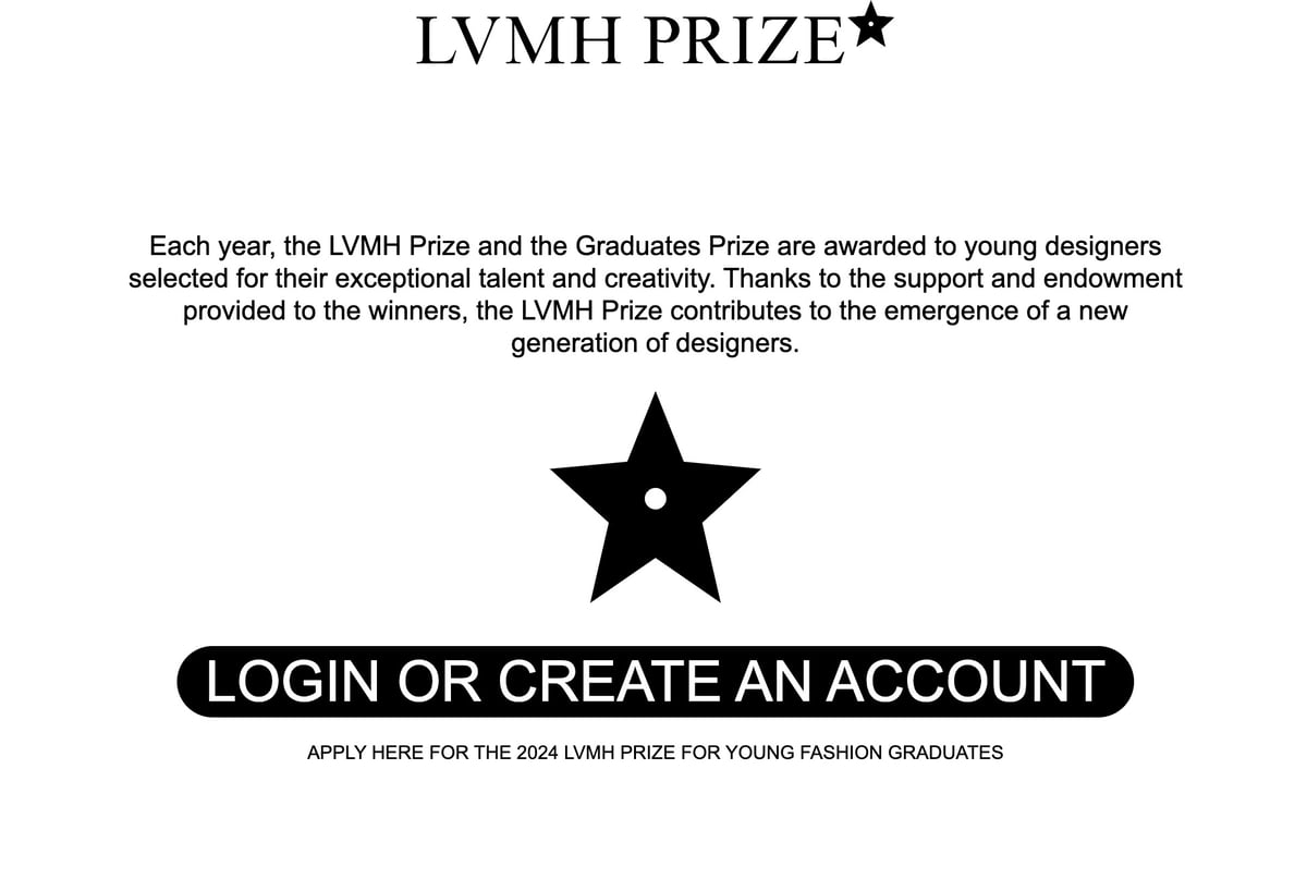 LVMHプライズのホームページ画像