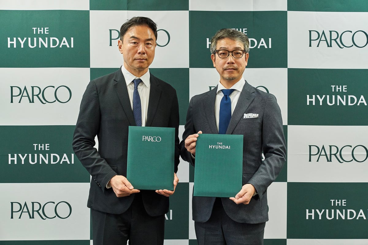 （左）現代百貨店 ジョン・ジヨン代表取締役、（右）パルコ 川瀬賢二 代表取締役兼社長執行役員