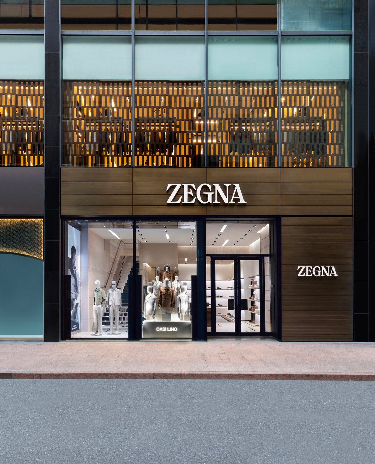 イタリアのファッションブランド「ゼニア」の銀座店の外観