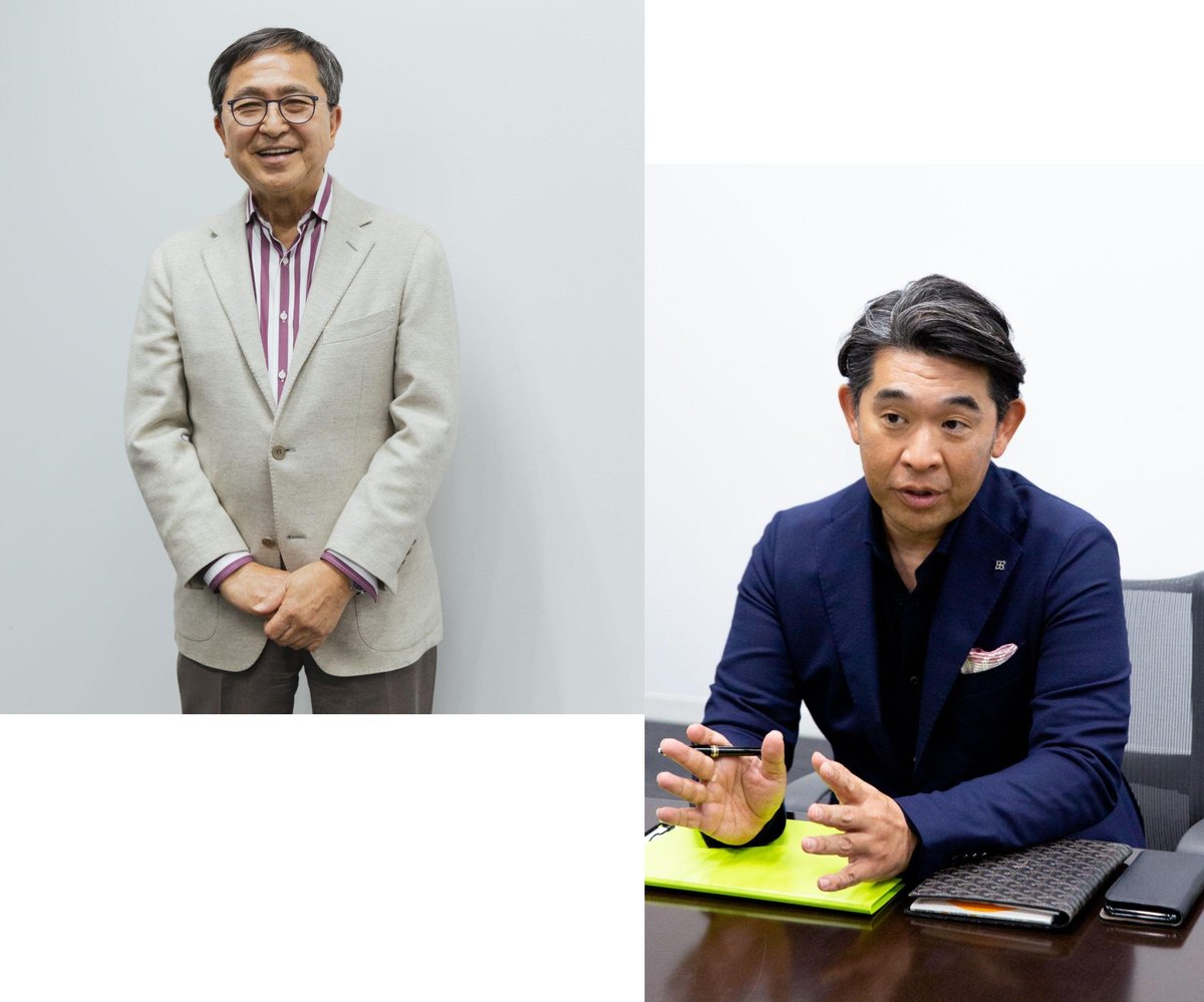 アンドエスティHDの福田三千男会長と木村治社長の画像