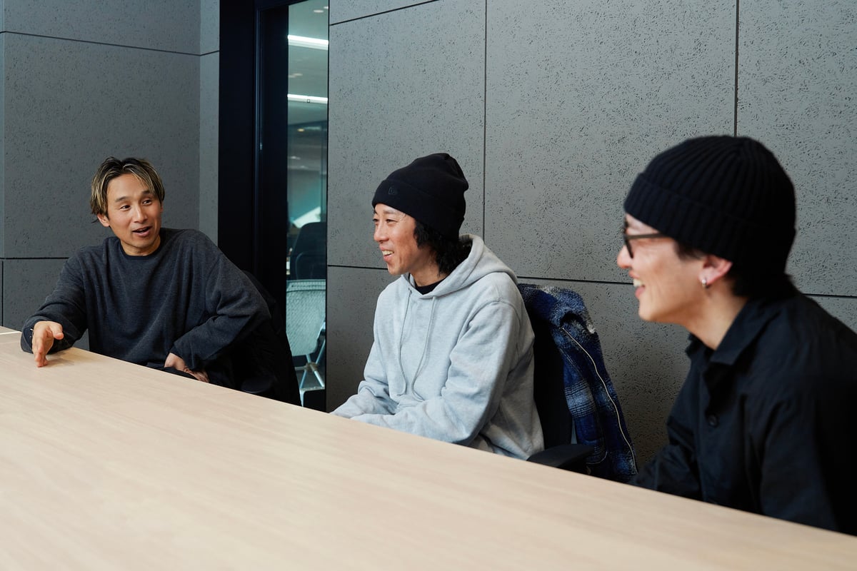 スノーボード有識者鼎談に集まった3人のポートレート画像