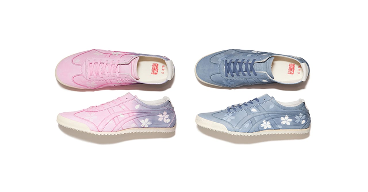 オニツカタイガー」大山友禅染で桜舞う様子描いた新作が発売