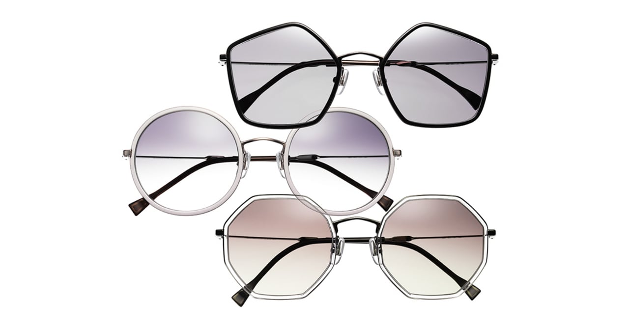 3つの図形がレンズに「イッセイ ミヤケ×金子眼鏡」アイウエアシリーズ