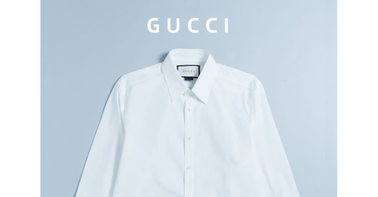 GUCCI グッチ 48サイズ ブラウス ホワイト 白 シャツ 透け感 fashiongeek-whiteshirt-top-