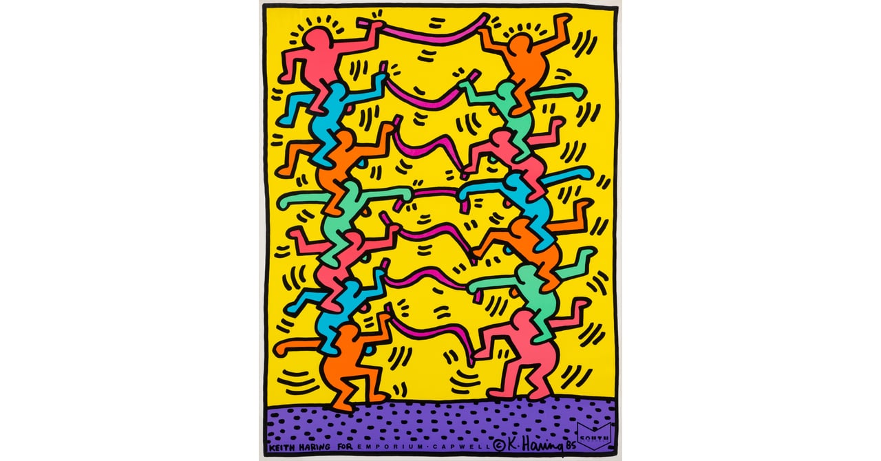 Keith Haring、No.90、希少画集画、新品額装付、状態良好 Keith Haring、No.90、希少画集画、新品額装付、状態良好