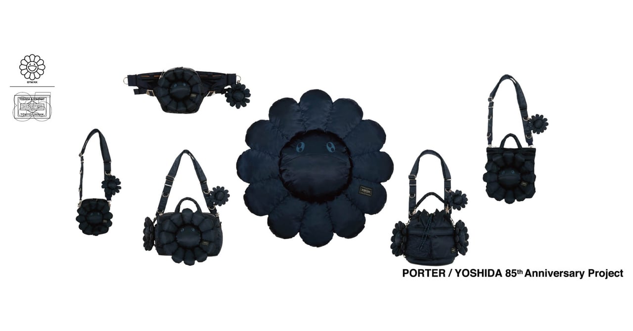 村上隆×ポーター新作バッグ発売、お花とドクロを融合したデザインに
