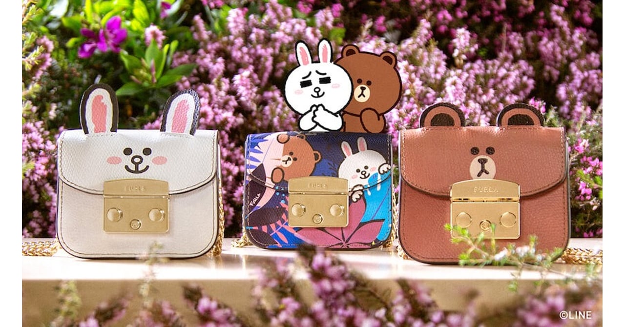 美品フルラ×ラインフレンズ2021コラボミニバッグネイビー限定モデル