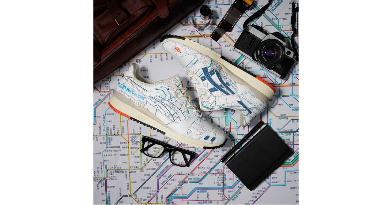 アトモスがアシックスとコラボ ニューヨークと東京の地下鉄の路線図をプリントした「GEL-LYTE III」発売