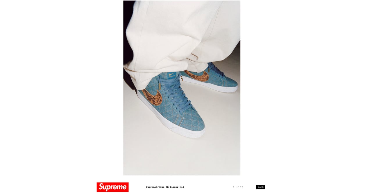 シュプリーム×ナイキ SB、キルティングの「Blazer Mid」発売