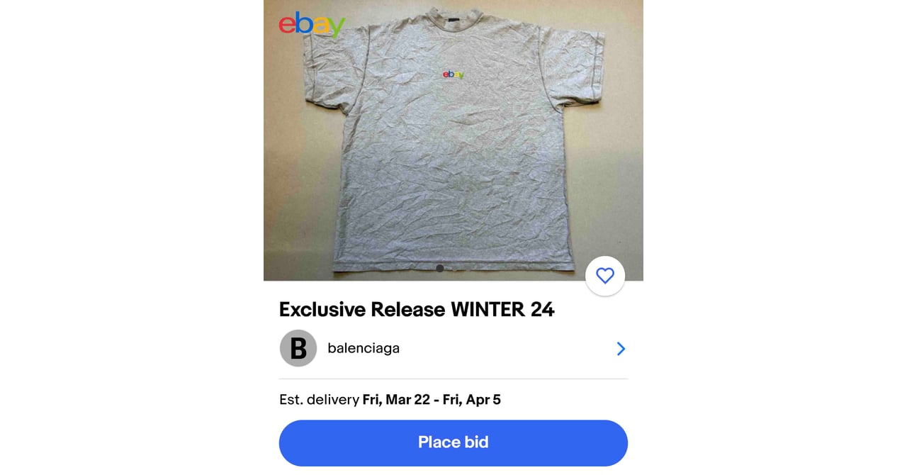 【関税込】 BALENCIAGA バレンシアガ ebay Tシャツ balenciaga-ebay-240305-001-