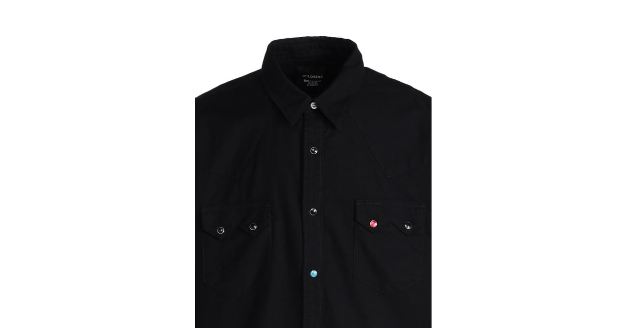 ★新品未使用 ハリウッドランチマーケット ベースボールシャツ Lサイズ 黒 ワイルドサイド ヨウジヤマモト×ハリウッド ランチ マーケット