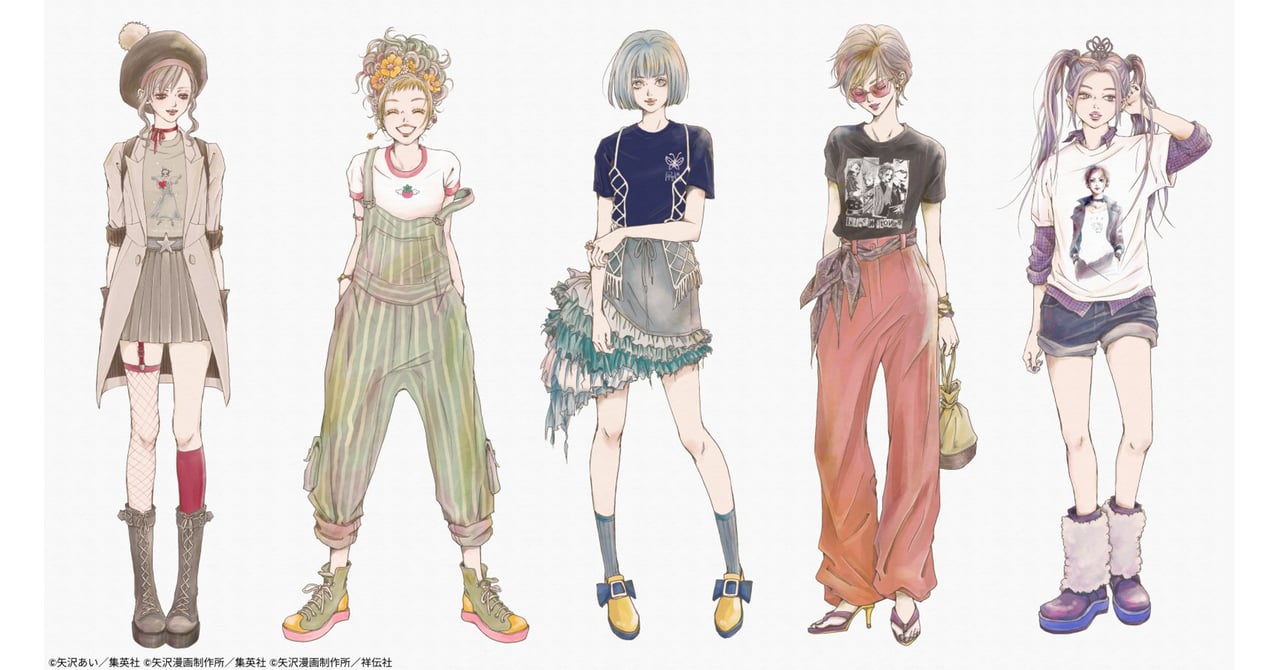 ユニクロUT × 矢沢あい発売日決定、描き下ろしコーディネートイラスト