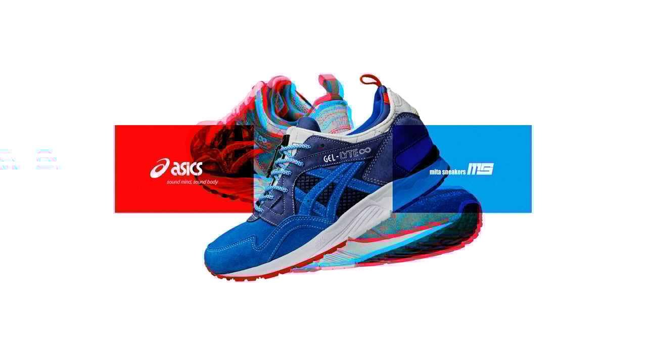 ミタスニーカーズ × アシックス ゲルライトのIIIとVを融合した新作を