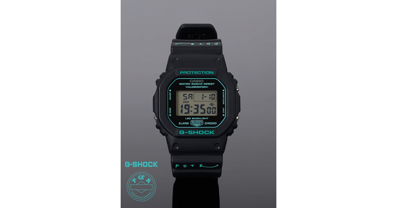 Gショック × POTR ブラックをベースにターコイズブルーを配した「DW