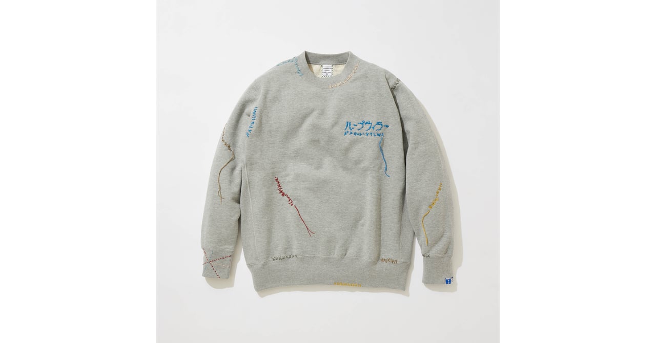 ループウィラー × クオン × サシコギャルズ 刺し子を施したクルー