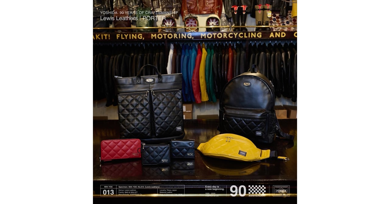 Lewis Leathers ボディバッグ PORTER 90周年限定　黒 希少な3社コラボ！】吉田カバン90周年の大本命！「ルイスレザーズ