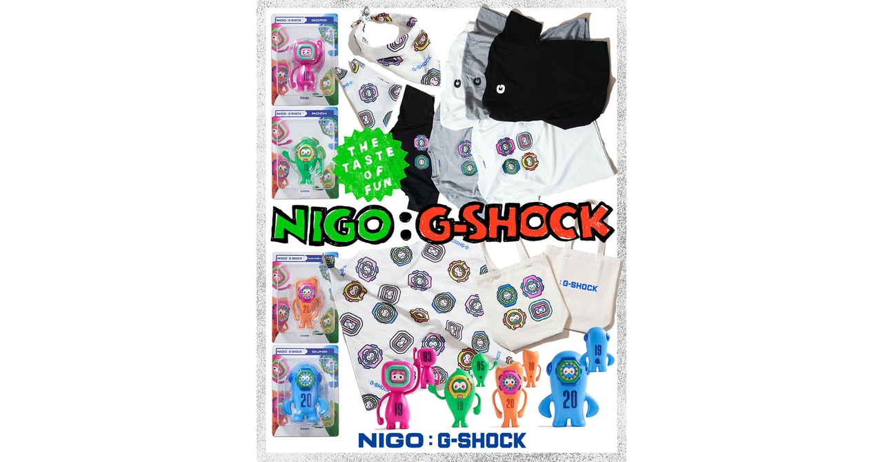 G-SHOCK フィギュアとタオルセット NIGO®による「Gショック」オリジナルキャラクターのグッズ発売