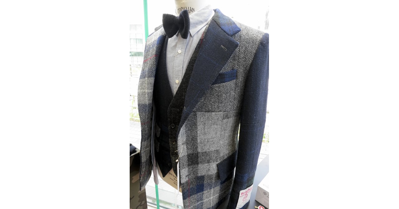ユナイテッドアローズ×ニックウースター ハリスツイードパッチワークジレベスト46 UNITED ARROWS x NICK WOOSTER ハリスツイードパッチワーク