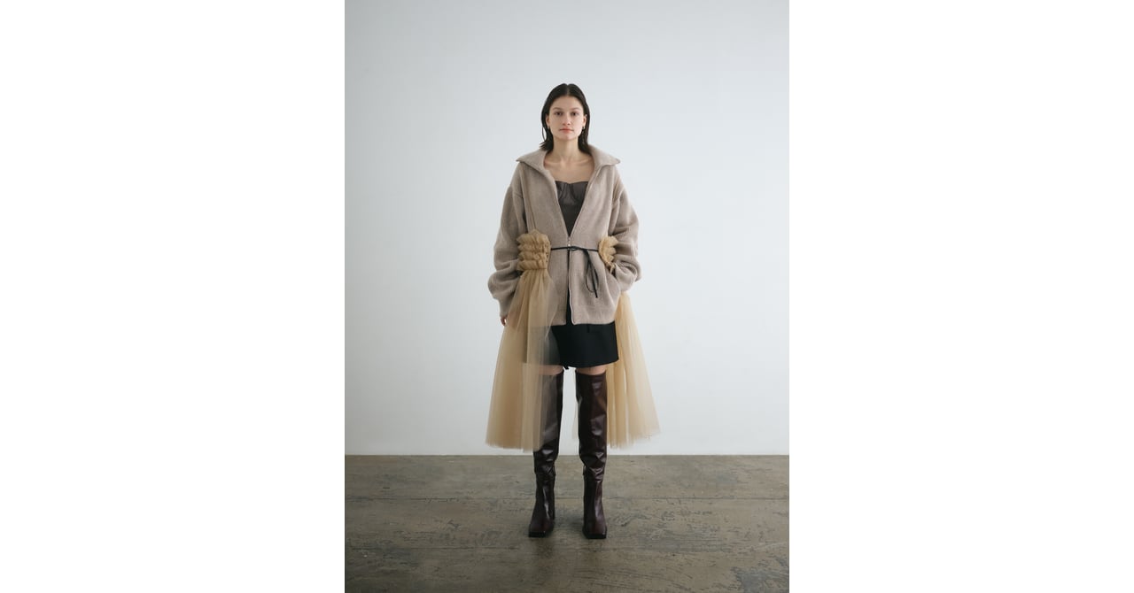 RYU KAGA リュウカガ Faolting tulle vest BLACK RYU KAGA