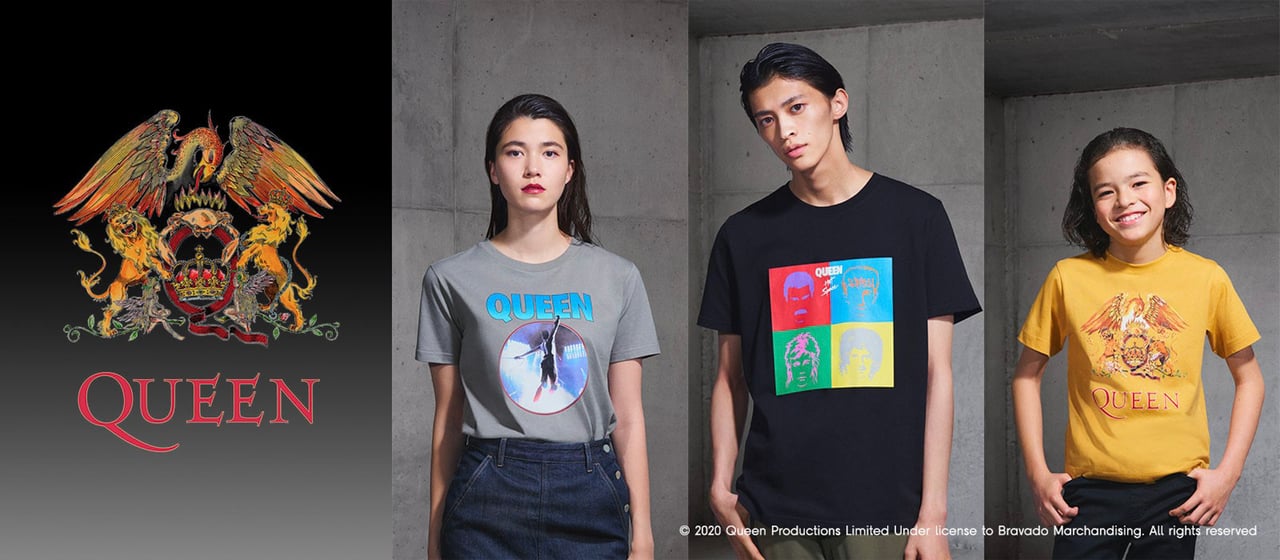 ジーユーが「クイーン」のTシャツコレクション発売、ジャケット写真や