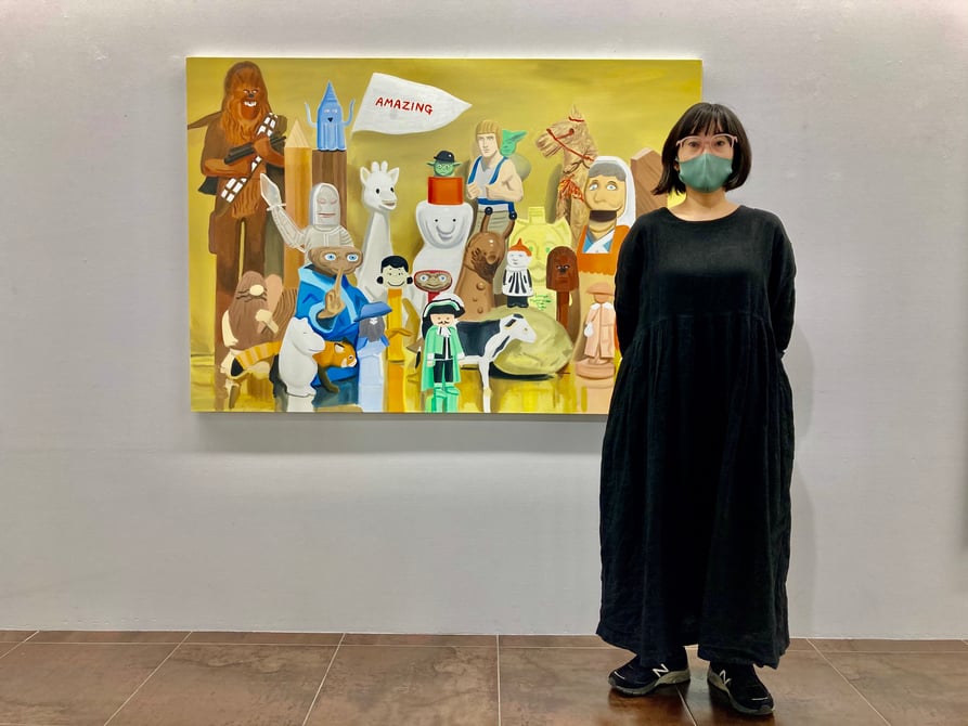 絵画　今井信吾画伯作品6号額付き！ やっぱり世界は「アメージング」であって欲しいーー。今井麗が