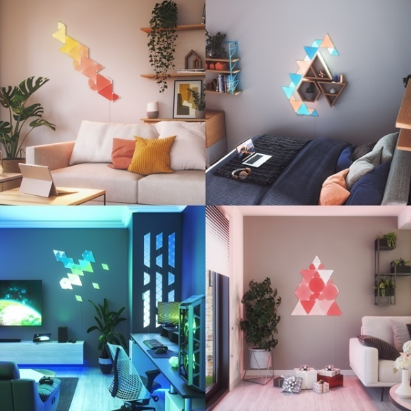 1600万色が音や映像とシンクロ、パネル型スマートライト「Nanoleaf