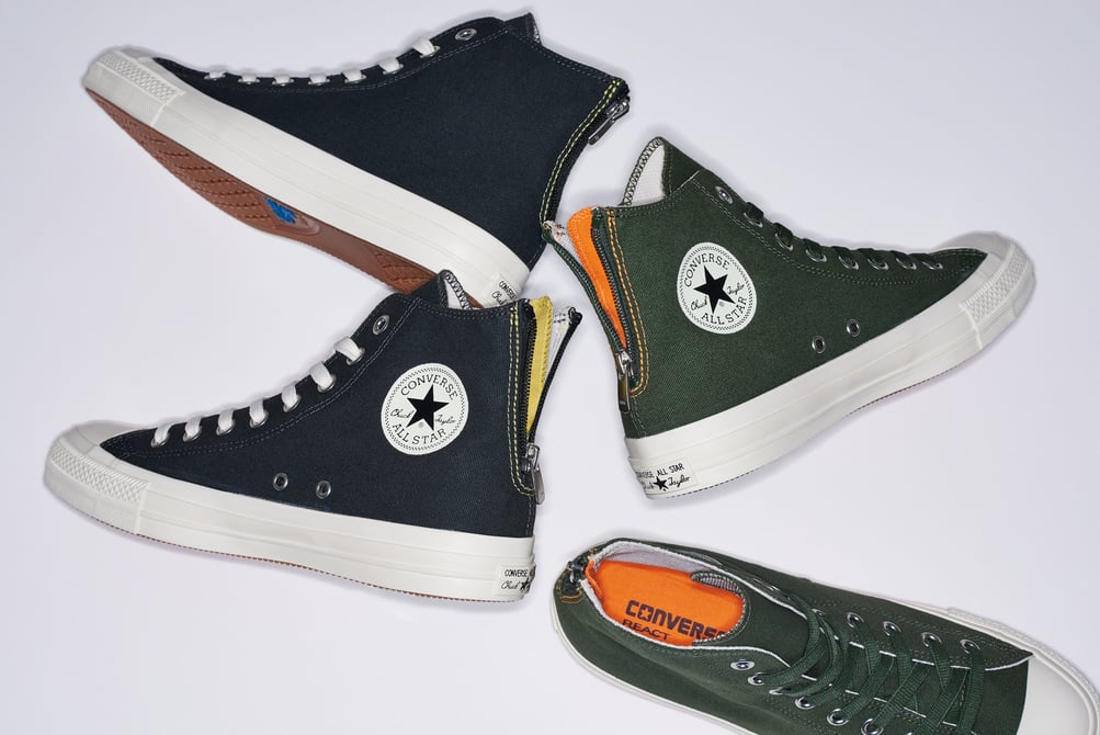 CONVERSE - 【未使用】コンバース STAR&BARS オリーブ ヌバック 黒