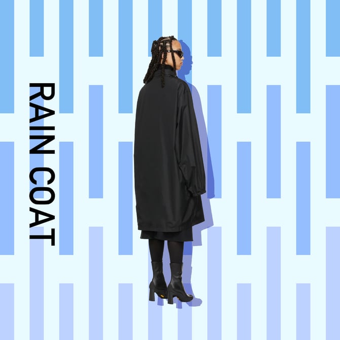 VETEMENTS Black OversizedRainCoat レインコート ジャケット・アウター