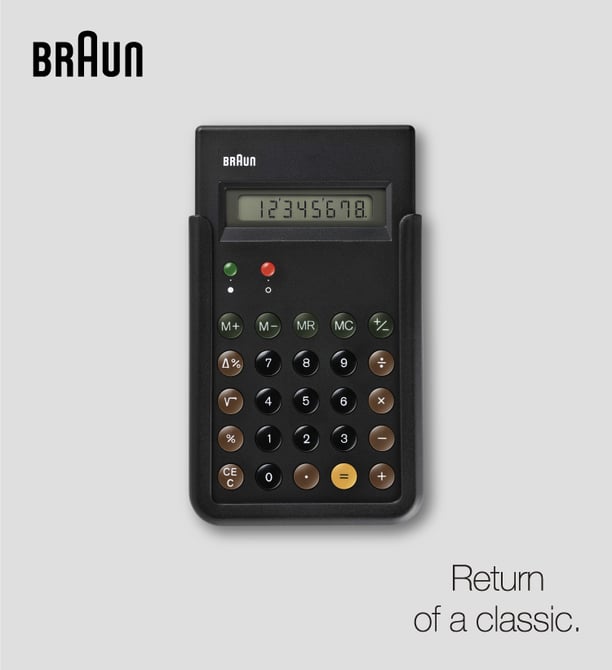ドイツブランド「ブラウン」が電卓を復刻、iPhoneのアプリに用い 