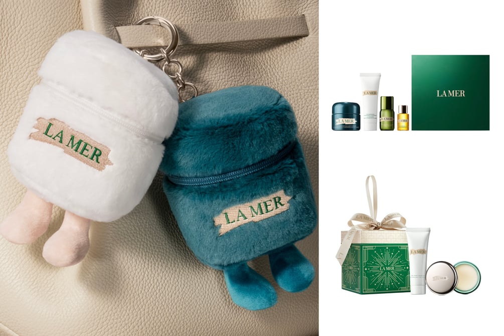 新品未使用 ラ・メール 化粧品2点セット/ポーチ付き la mer ギフトbox 2025年クリスマスコフレ】ラ・メール：限定セットやオーナメント型