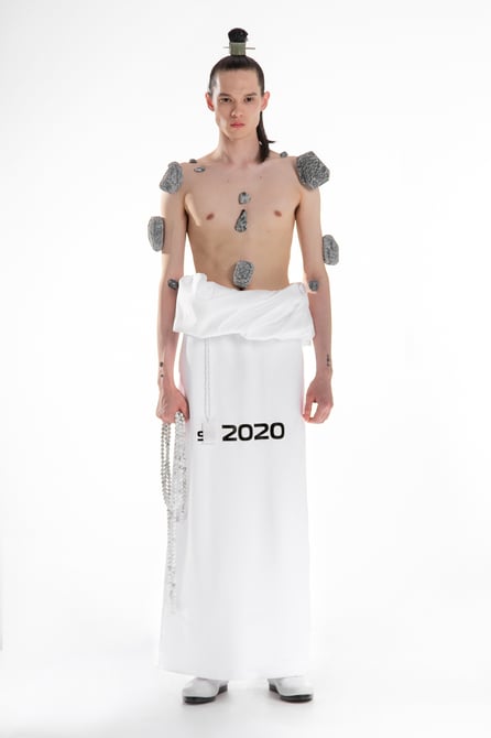 Xander Zhou〈チャイナシャツ ブラック 2020ss 46〉