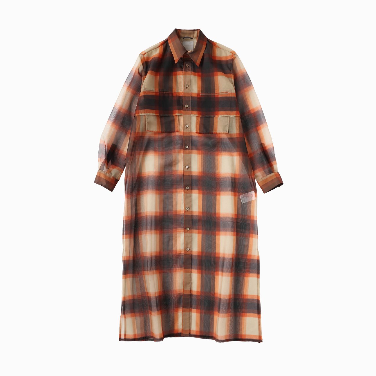 ミオズモーキーのオレンジ色のロングシャツ