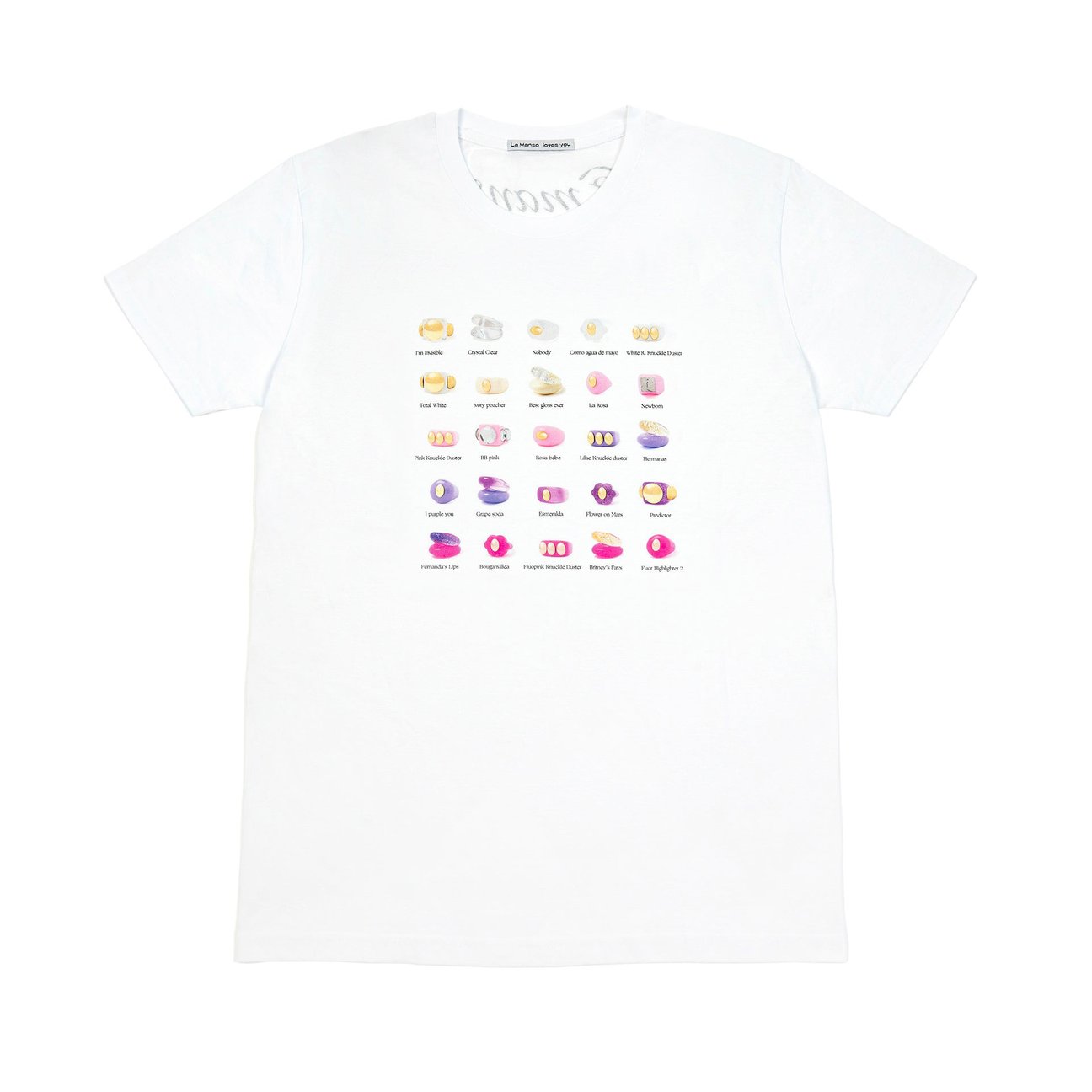 リングがプリントされたTシャツ
