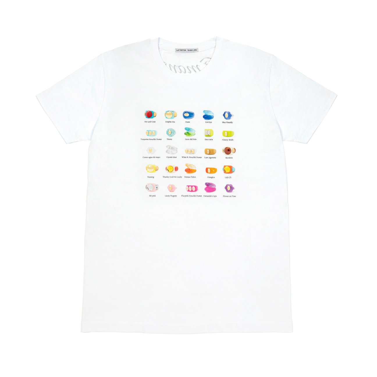 リングがプリントされたTシャツ