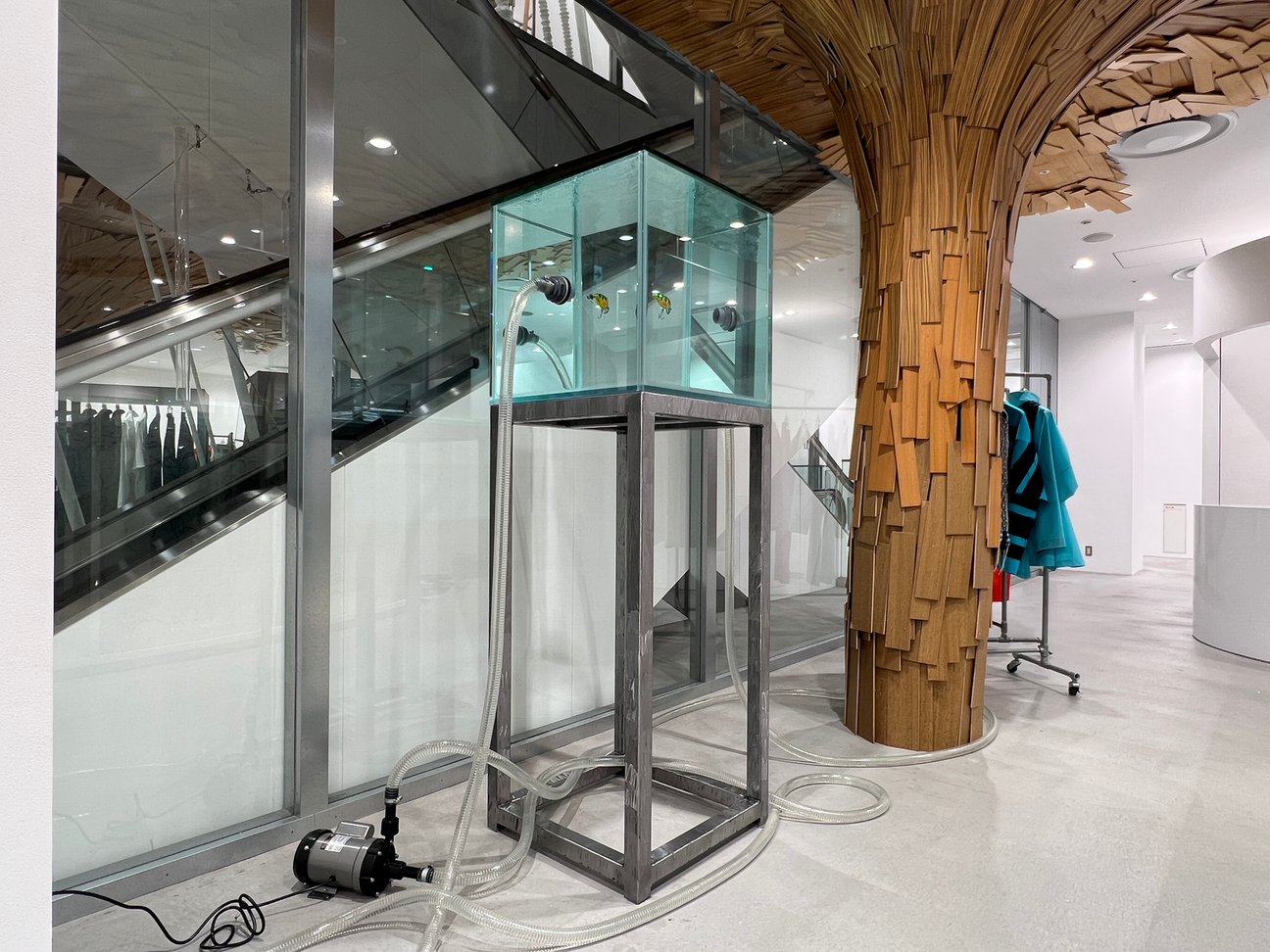 ドーバーストリートマーケットで開催されているボッターポップアップストアの店内に展示されたアート作品