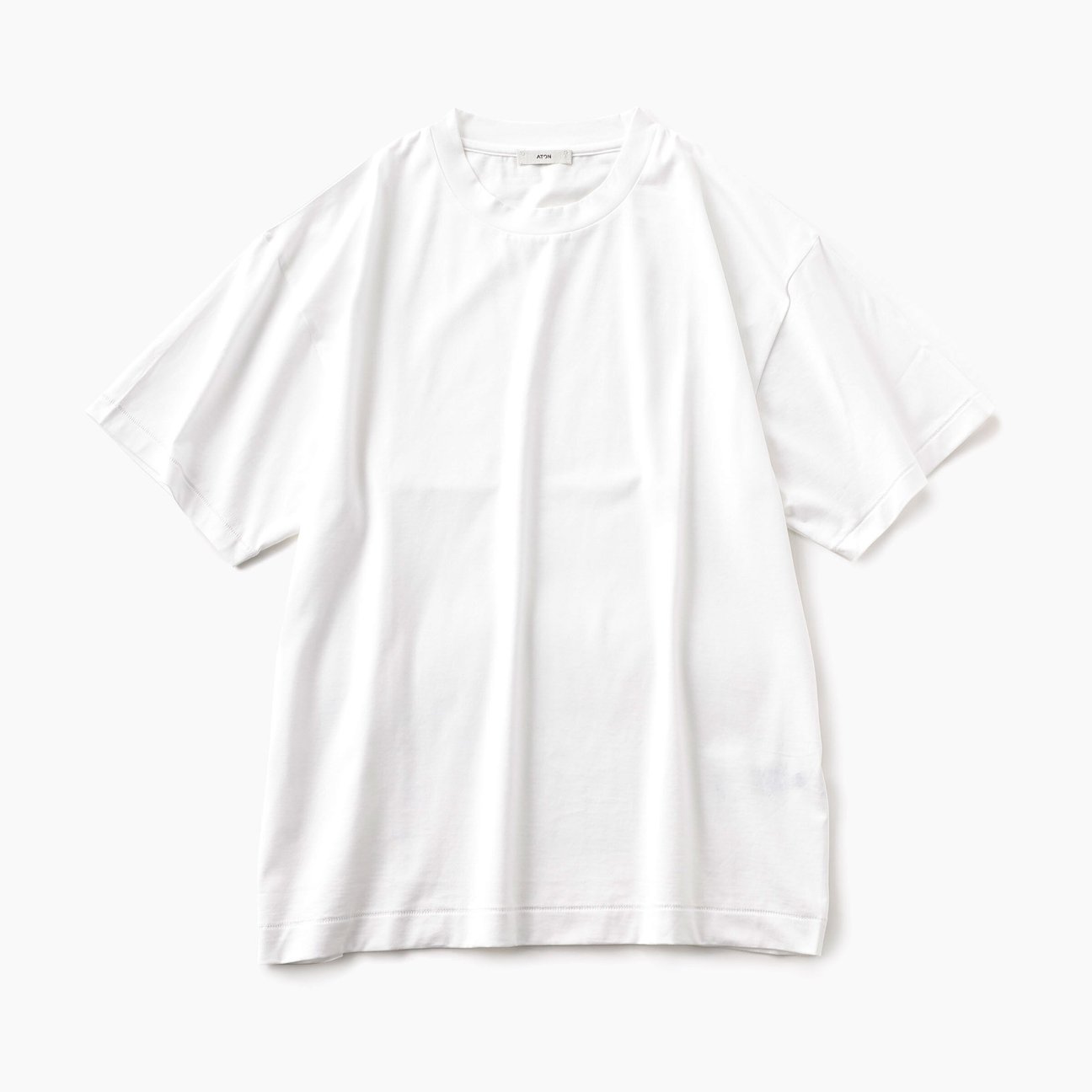 白のスビンコットンオーバーサイズTシャツ