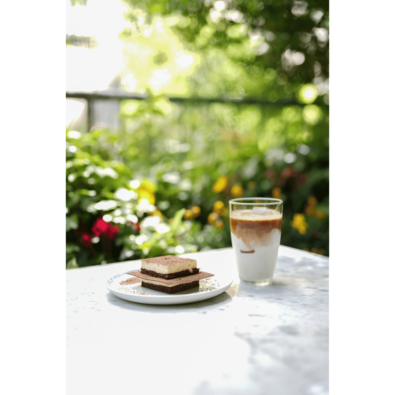 渋谷のカフェ「ホワイトグラスコーヒー」の定番メニューティラミスとカフェラテ