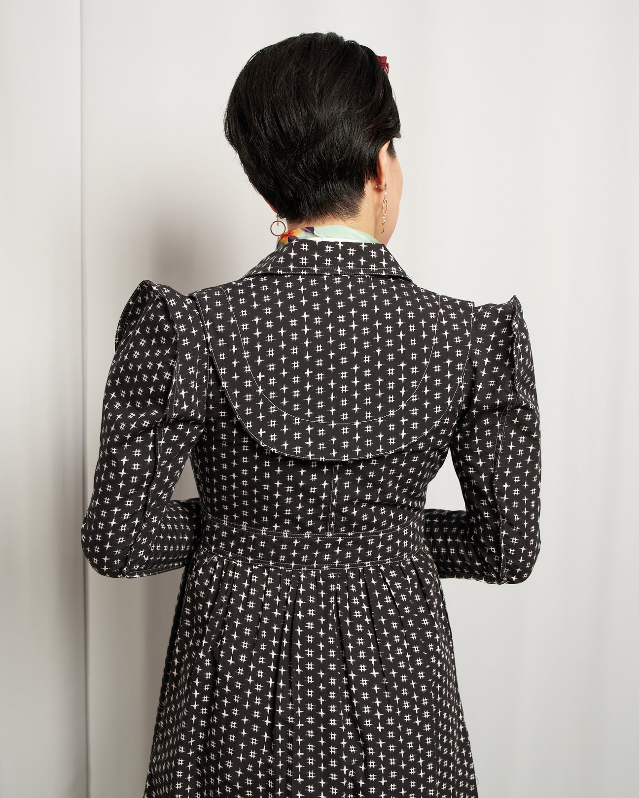KENZO PARIS 1972ss 絣プリント立体ワンピース