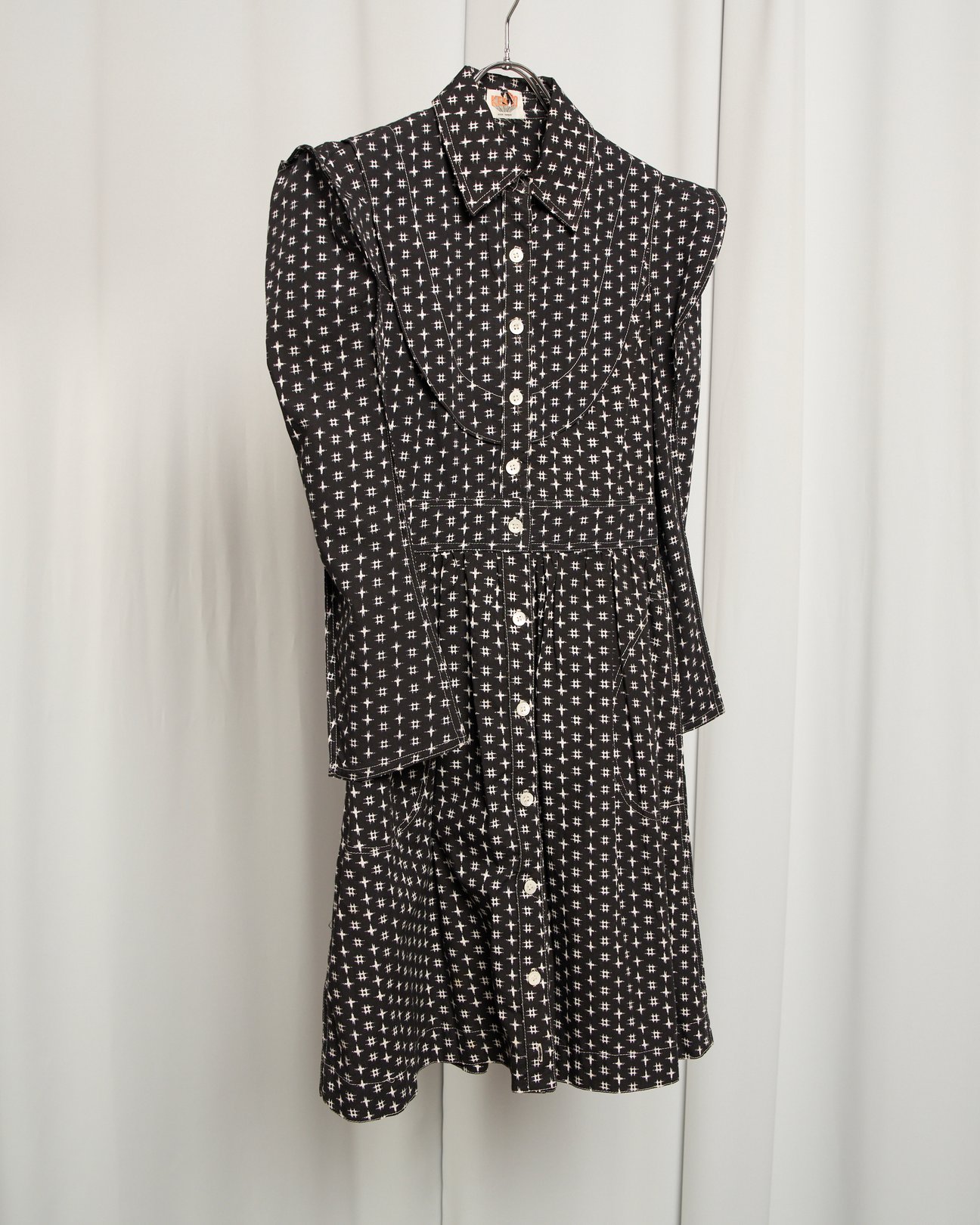 KENZO PARIS 1972ss 絣プリント立体ワンピース