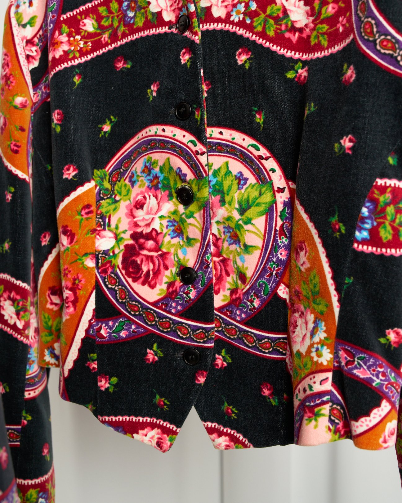 KENZO CITY 1980's 花柄ブラウス&ノーカラージャケット