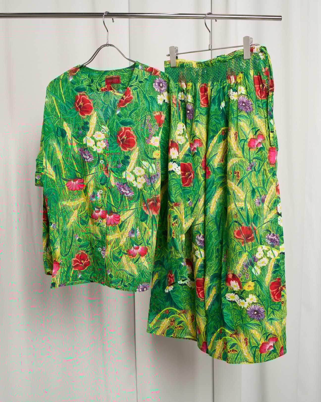 KENZO PARIS 1980's 綿麻花柄セットアップ